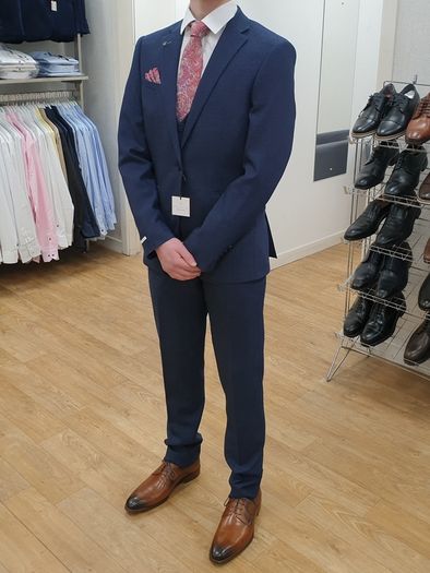 Mens Kenton 3 Piece Suit with Shirt and Tie, 38R/32/R