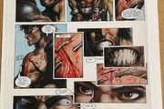 2000ad Slaine original comic art page by Steve Tappin includes overlay