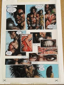 2000ad Slaine original comic art page by Steve Tappin includes overlay