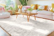 Fluffy Washable Large Rugs Living Room 120 x 160 cm, Cream  Anti Slip Carpet, Soft Thick Pile Bedside Rug, Shaggy Rugs for Kids Bedroom, Nursery