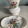 Coalport  Ming  Rose china vase and matching trinket dish. Image 8