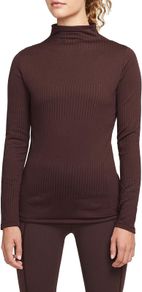 Nike Yoga Luxe Dri-fit long sleeve ribbed top size S brown
