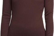 Nike Yoga Luxe Dri-fit long sleeve ribbed top size S brown