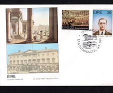 1982 Ireland Anniversaries: Bi-Centenary of Grattan's Parliament. Centenary of the Birth of Eamon DeValera Commemorative Stamps P&T First Day Cover (FDC) with Cork Cancel