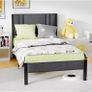 Single Bed Frame Upholstered Platform with Headboard, 90x190cm Image 7