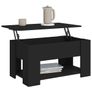 Coffee Table Black 79x49x41 cm Engineered Wood Image 2