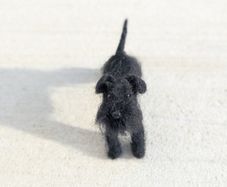 Handmade Felt Schnauzer (Woollen Black Dog)