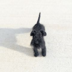 Handmade Felt Schnauzer (Woollen Black Dog)