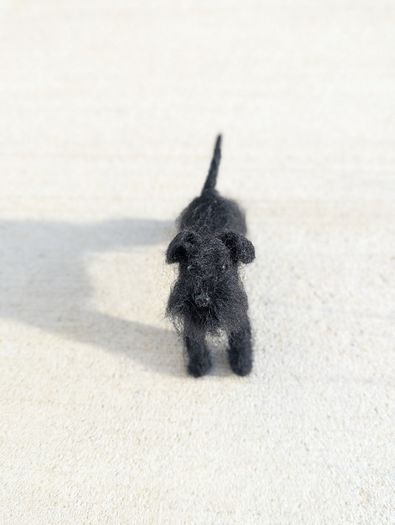 Handmade Felt Schnauzer (Woollen Black Dog)