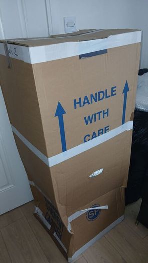3 x garment moving boxes with hanging rails