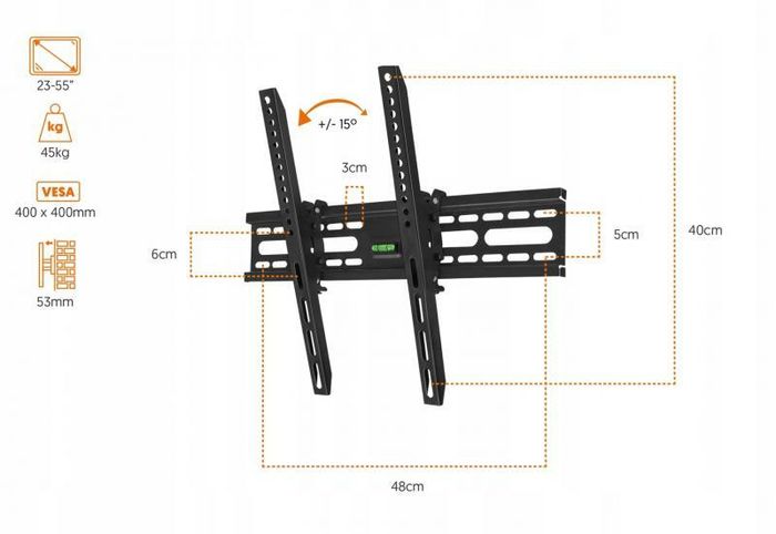 TV Wall Mount Bracket Tilt 23" - 55" TV