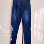 H&M Blue Skinny Jeans wish White Floral Lace - Size EUR 36 / UK 8 Image 5