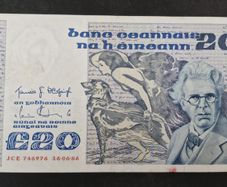 Ireland 1986 Yeats 20 pound banknote