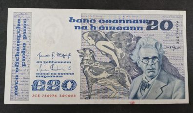 Ireland 1986 Yeats 20 pound banknote