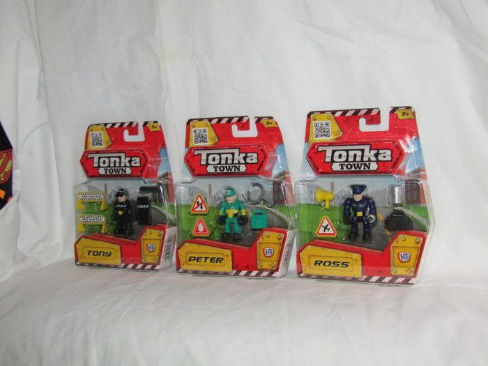 Lot of 3 Tonka Town Tony Peter And Ross The Tonka Town Playset Toy Mini Figure With Accessories Brand New Sealed