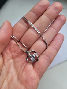 Sterling silver necklace pendant with heart