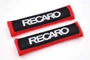 2pcs RECARO Seat Belt Cover Cotton Soft Harness Pads Seatbelt Shoulder Pad Red/Black