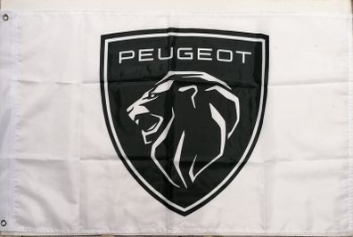 Peugeot Logo Flag Black 5ft x 3ft.