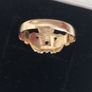 9ct gold claddagh ring with garnet stone  - size P Image 3