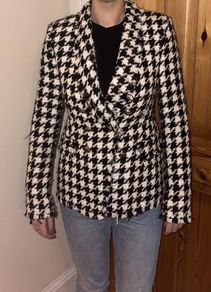 Zara check blazer size XS