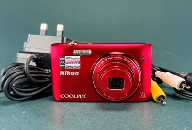 Nikon Coolpix S3500 Red 20MP Digital Camera