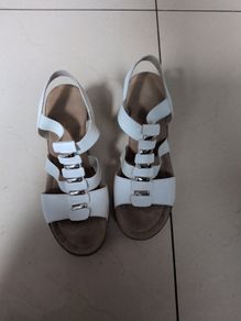 Rieker White  Wedge Sandals.  S. 7