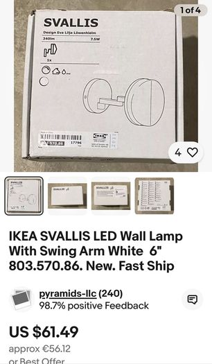 Bathroom light LED dimmable wall light swivel Brand new