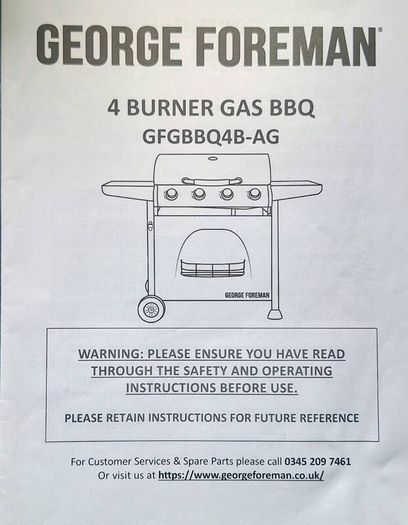 George Foreman 4 Burner Gas Barbeque