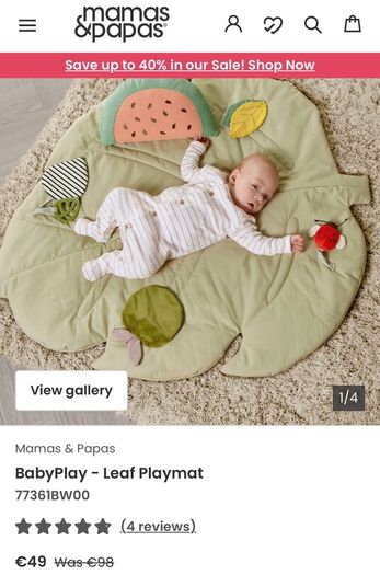 Mamas and Papas Playmat Leaf