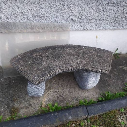 concrete garden bench