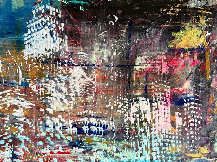 Original Art Original Cityscape in Abstract