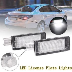 2Pcs For Renault Espace Scenic Laguna Fluence Captur Modus For Dacia Duster Lodgy Logan White LED License Number Plate Light