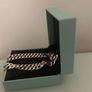 Sterling Silver Flat Square Curbed Men's Necklace Image 2