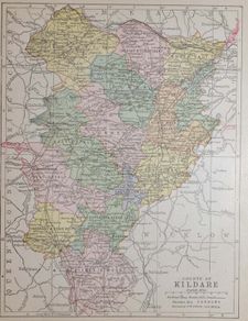 County Kildare 1905 Antique Map