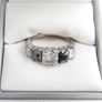 Vintage Sterling Silver 925  5-Stone Ring: Sapphire & Cubic Zirconia size P - 4,3g Image 4