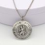 1966 Vintage 925 Sterling Silver Collectible Uniquely Engraved Georg Jensen Designer St Christopher Necklace on Italian Chain Image 7