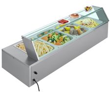 Buffet Food Warmer Stainless Steel 4 Pans with Glass Shield Commercial Countertop Bain Marie 220v