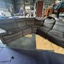 Dark grey corner sofa electric recliner couch Image 4