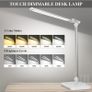 Dual Swing Arm LED Desk Lamps, 5 Light Modes x 10 Brightness Levels Desk Light with USB Charging Port, 45 Minutes Auto Timer Table Lamp, Desk Lamp for Home Office, Bedroom, Reading Image 3