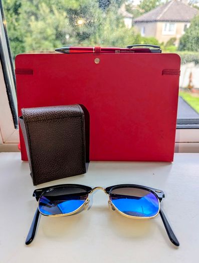 Ray ban Clubmaster foldable + RB leather case