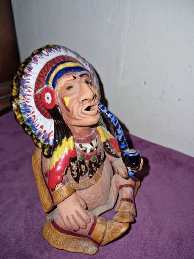 Vintage hand Made Native American Chief smoking pipe