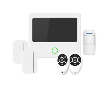 Daewoo AM301 Alarm System with Touch Screen, Motion Sensor for Animals, Door Contacts and Remote Controls, Remote Control in All Safety