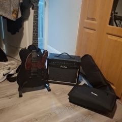 electric guitar harley benton TE20-HH with amp