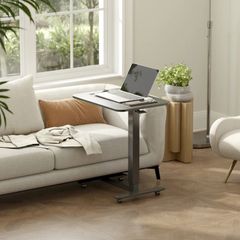 Standing Desk Height-Adjustable incl. 4 Wheels C-Shape 65 cm x 48 cm x 70-110 cm Black