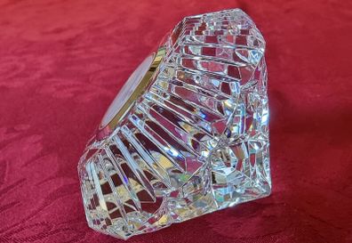 Waterford Crystal Lismore Diamond Desk Paperweight Clock