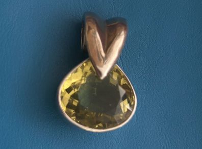 Lemon Quartz & Sterling Silver Pendant