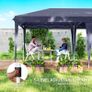 Folding Pavilion 6 x 3m, Removable Side Walls, Large Windows, Zipper Doors, Steel Frame, Blue Image 4