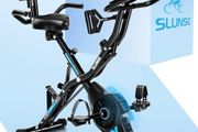 Exercise Bike 5 IN 1 Indoor Workout Bike,16-Level Magnetic Resistance Folding Stationary Exercise Bike, 350LBS Capacity and Comfortable Seat Cushion