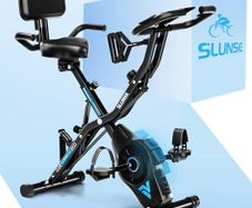 Exercise Bike 5 IN 1 Indoor Workout Bike,16-Level Magnetic Resistance Folding Stationary Exercise Bike, 350LBS Capacity and Comfortable Seat Cushion