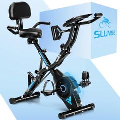 Exercise Bike 5 IN 1 Indoor Workout Bike,16-Level Magnetic Resistance Folding Stationary Exercise Bike, 350LBS Capacity and Comfortable Seat Cushion